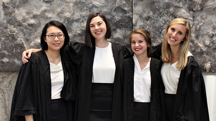 2017 Grand Mooters, L-R: Catherine Ma, Jessica Kras, Madeline Lisus, and Ashley Bowron. Photo by Aidan Campbell