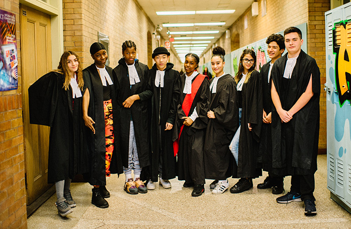 LAWS students in legal robes