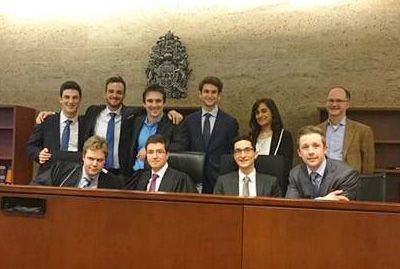 2016 U of T Law Corporate Moot team and coaches