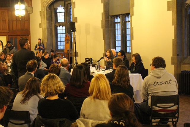 Audience shot at the residentials school talk at Hart House