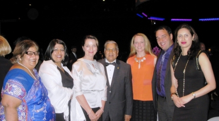 Group shot, from left: Mrs. Lodha, Sangita Bhalla, Karin Collins, Dr. Lodha, UTLaw's Chantelle Courtney, Robert Tetrault
