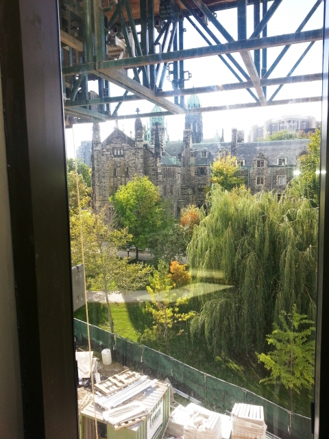 View from library second floor to Trinity College