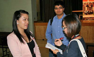LAWS students being interviewed by the press