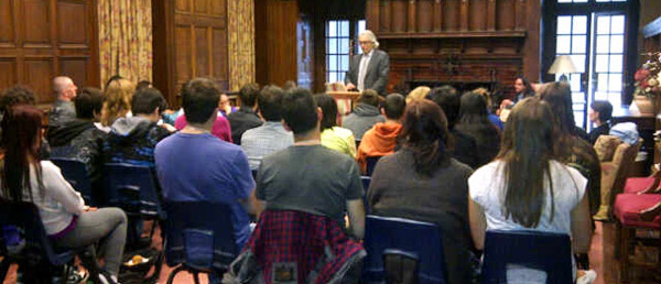 Phil Fontaine addresses a packed Faculty Lounge 