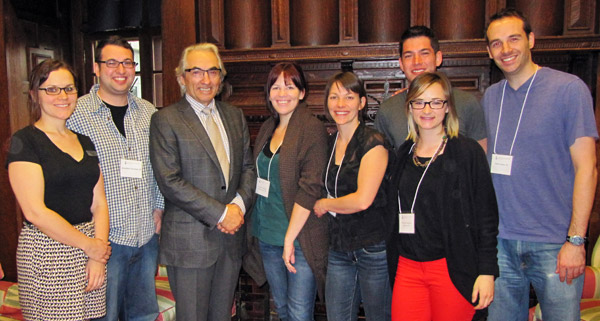 Students from the Aboriginal Law Students’ Association and the Aboriginal Law Program Coordinator pose with Phil Fontaine following his speech