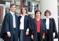 (L-R) student mooters Jeff Shafer, Sidney McLean, Nadine Harris and Hilary Brook