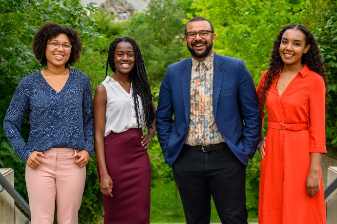 Rebecca Barclay Nguinambaye J.D. (UofT) 2021, Novalee Davy J.D./M.B.A. (UofT) 2022, Solomon McKenzie J.D. (UofT) 2019, Marie Kiluu-Ngila J.D. (UofT) 2019