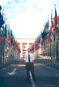 Max Morgan at the Palais des Nations, Geneva