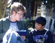 IHRP Intern Jared Kelly interviews child worker in Sucre, Bolivia