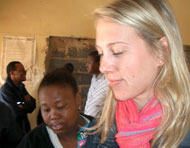 Laura Baron at the course taught at Hapy D Daycare in Soweto