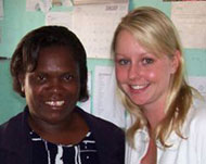 The Director of the Girl Child Network, Betty Makoni (left), with Tara Doolan