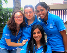 Aneesa Walji (front) with colleagues from UNHCR