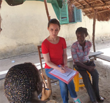 Sarah Beamish (centre) in Accra, Ghana