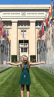 Rachel Bryce at Palais des Nation, Geneva
