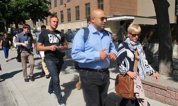 Prof. Anver Emon (centre) leads participants in Summer Institute on Islamic Studies