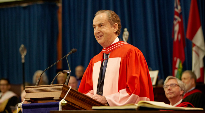 Gerry Schwartz speaking at Law's 2016 convocation
