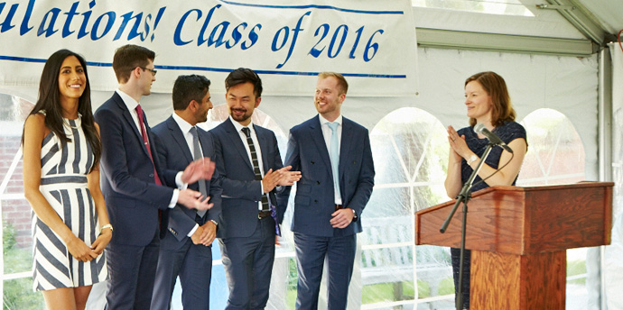 Award winners on stage at the convocation lunch