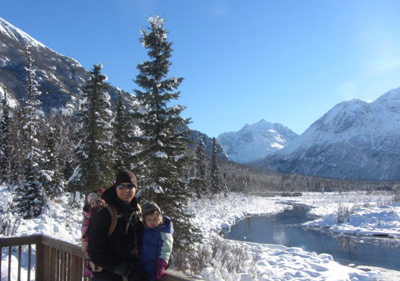 Craig Derenzis with one of his children, Alaska