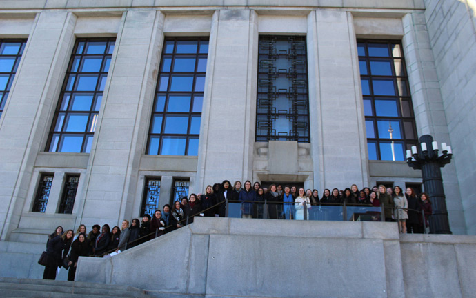 U of T Women in House group on the steps of the Supreme Court of Canada