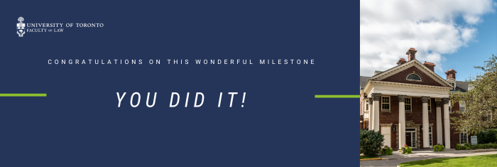 Congratulations on this wonderful milestone. You did it!