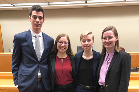 U of T law students Ryan Dorsman-Zehr, Katelyn Johnstone, Hannah Goddard-Rebstein and Lauren Scott