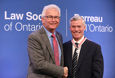 Cunningham pictured with Bencher Peter Wardle