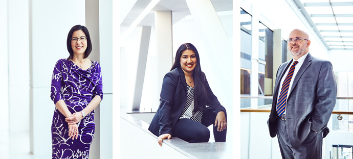Building resilience: Yukimi Henry (L), Micheline Singh, Orlando DaSilva