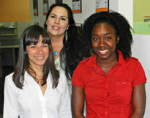 Emily Lahaie (left) at the John Howard Society