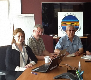 Callwood Fellow  Vanessa Gurr, left, with staff at Industry Relations Corporation