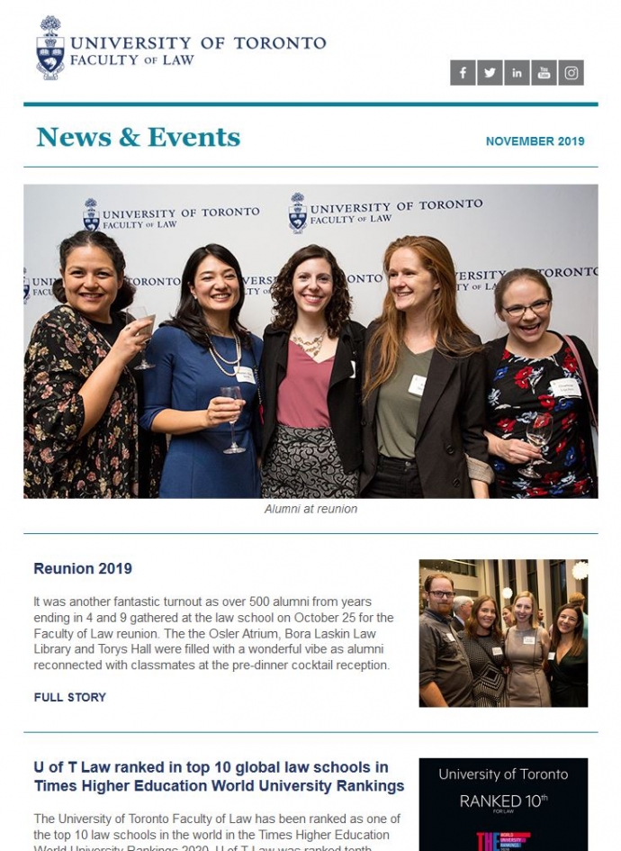 Faculty of Law alumni e.newsletter for November