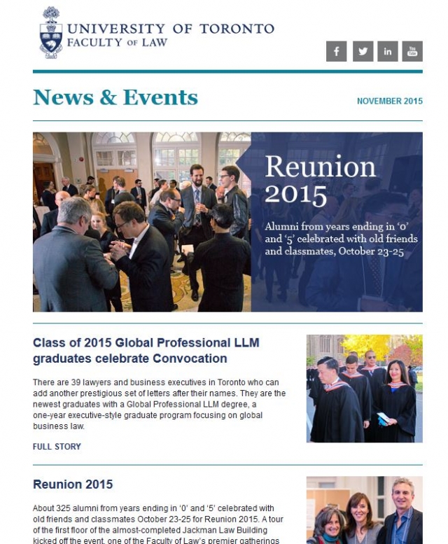 Faculty of Law November alumni e.newsletter