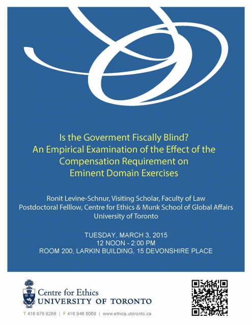 Tuesday, March 3, 2015 12:00 PM - 02:00 PM  Room 200, Larkin Building  15 Devonshire Place