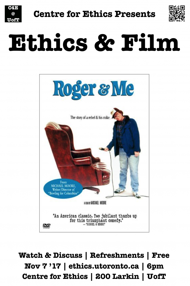 Poster for ethics and film event