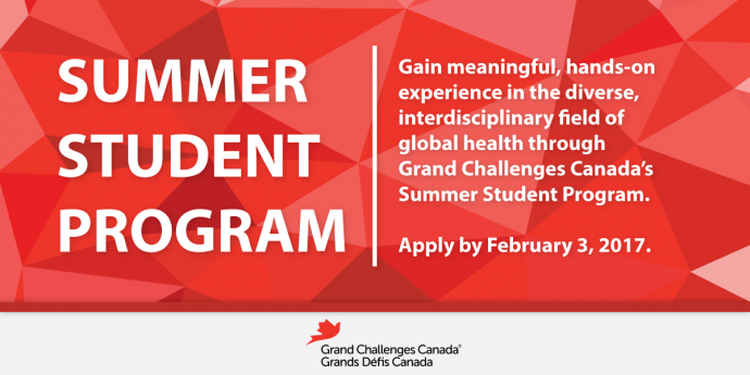 Grand Challenges Canada 2017 Summer Student Program