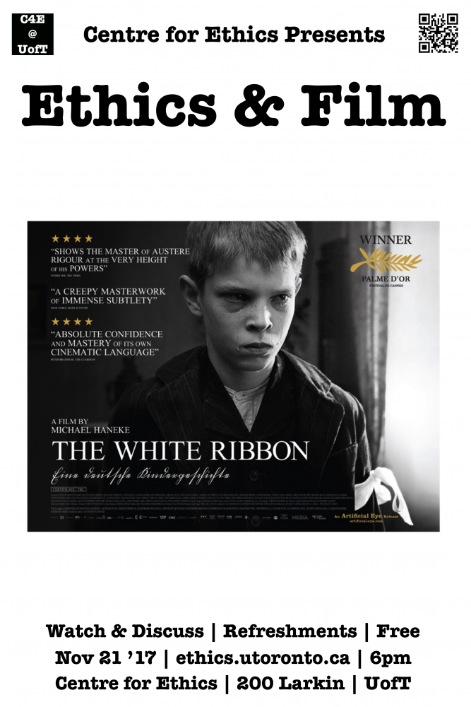 Poster for ethics and film event