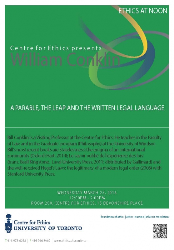 Ethics at Noon with William Conklin