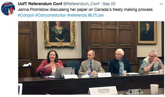 Tweet image of speaker Janna Promislow presenting