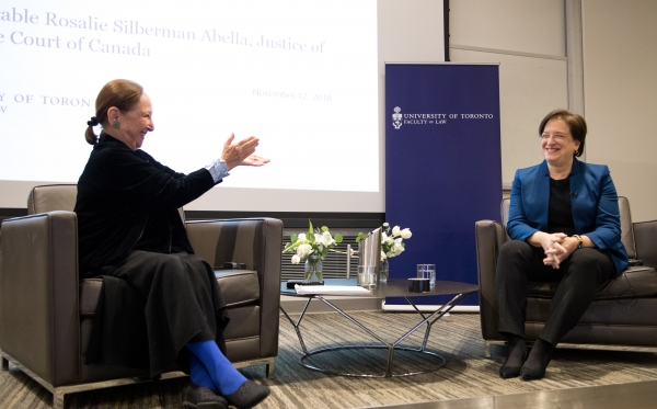 Justice Abella and Justice Kagan in conversation at the Faculty of Law