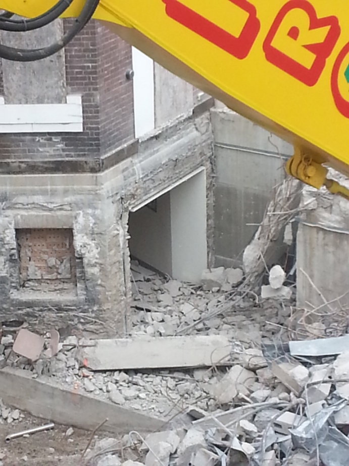 rubble close up in the former lower rotunda