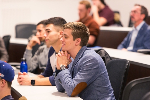 students listening the Strathy lecture