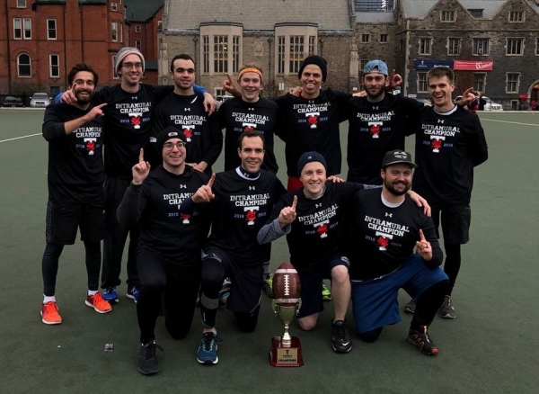 U of T Law's men's flag football intramural group shot