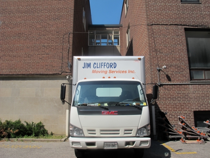 moving truck at 90 wellesley loading dock