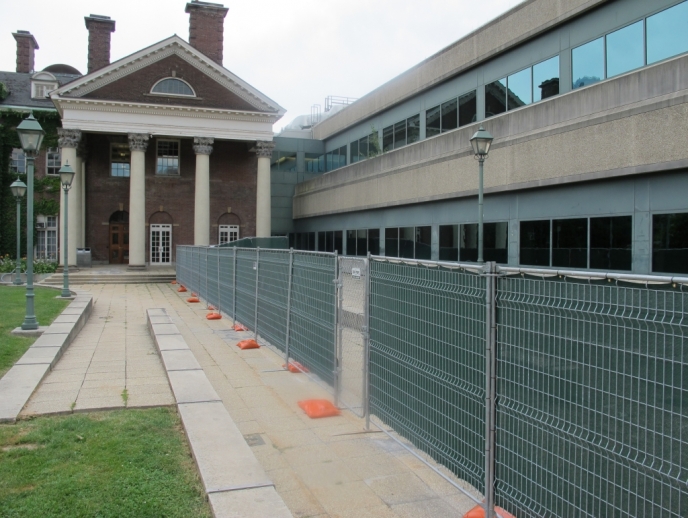 fencing in the plaza