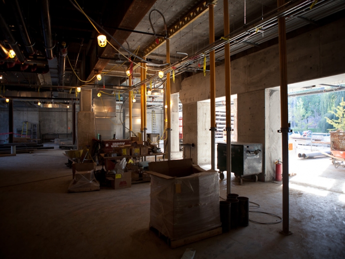 wide shot of the future stacks area of the new library