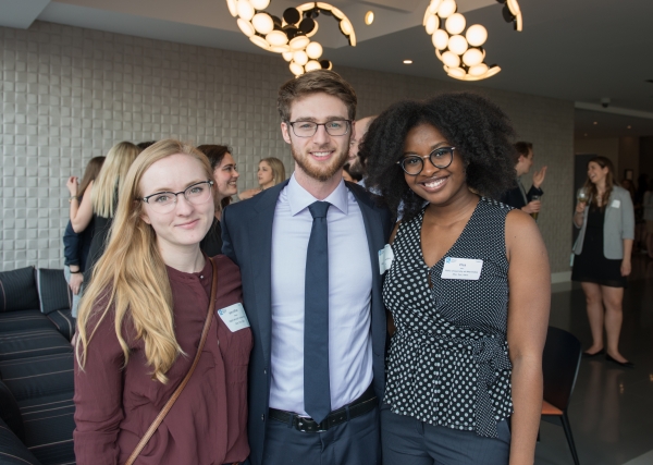 Three shot of PBSC students at the conference dinner