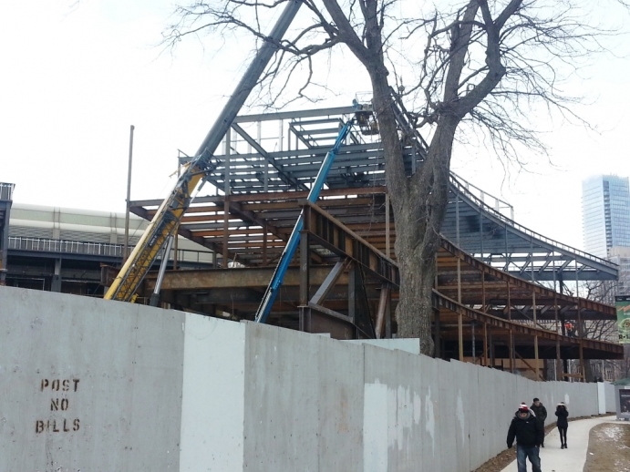 trusses going up on the contruction site