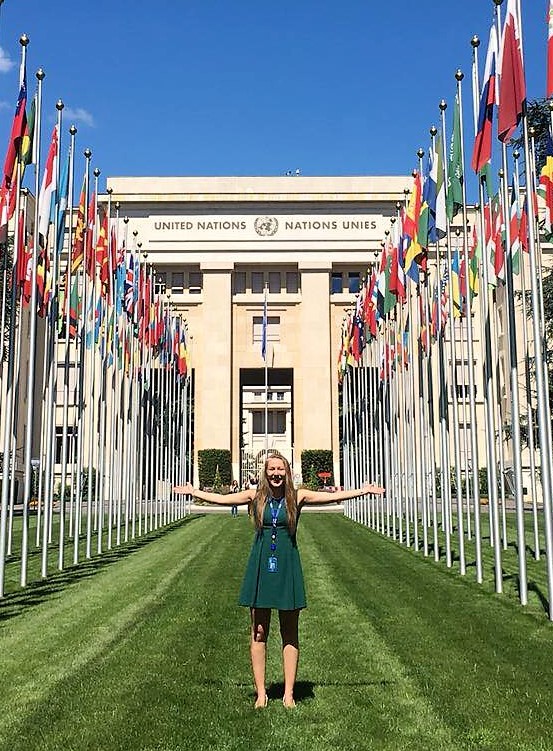 Basking in international diplomacy at the Palais des Nations.