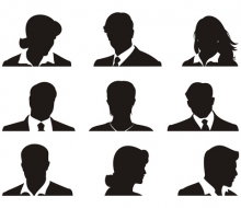 silhouettes of diverse headshots