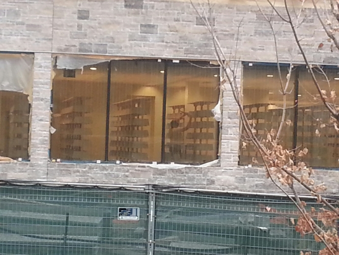 Library stacks going up inside renovated Bora Laskin Library