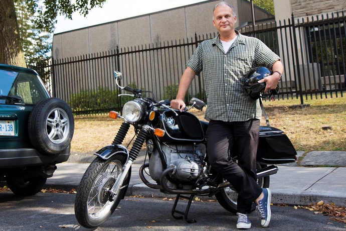 Prof. Markus Dubber with his motorcycle